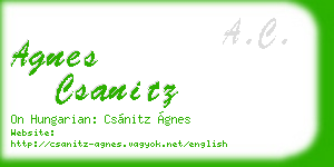 agnes csanitz business card